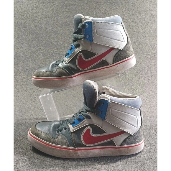 Nike Ruckus 2 High Red White BLUE Size 4Y Hi-Top Leather 603273-464 - Picture 1 of 13